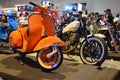 Vespa piaggio 150 motorcycle at Makina Moto show in Pasay, Philippines Royalty Free Stock Photo